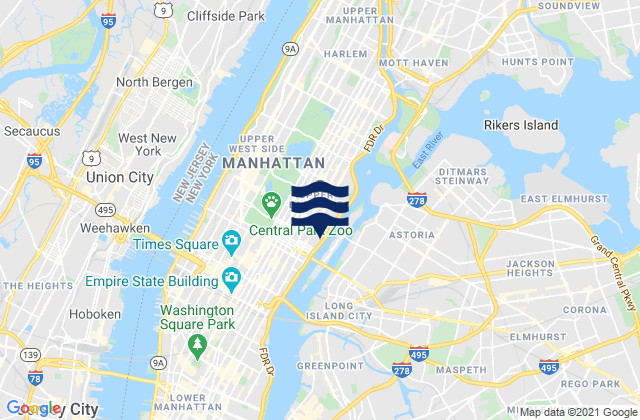 Mappa delle maree di New York County, United States