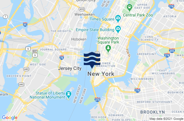 Mappa delle maree di New York, United States