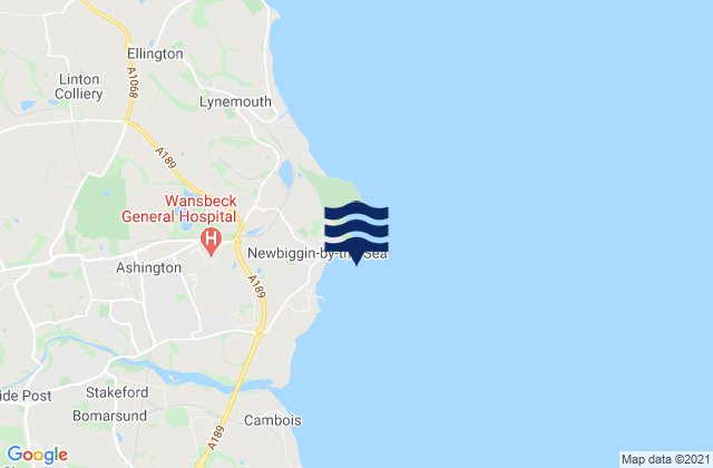 Mappa delle maree di Newbiggin Bay Beach, United Kingdom