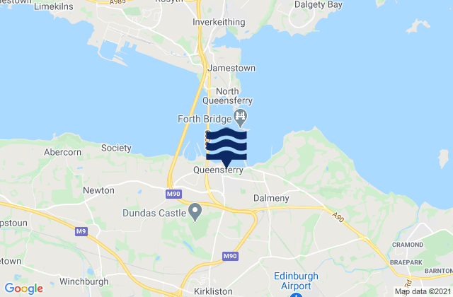 Mappa delle maree di Newbridge, United Kingdom