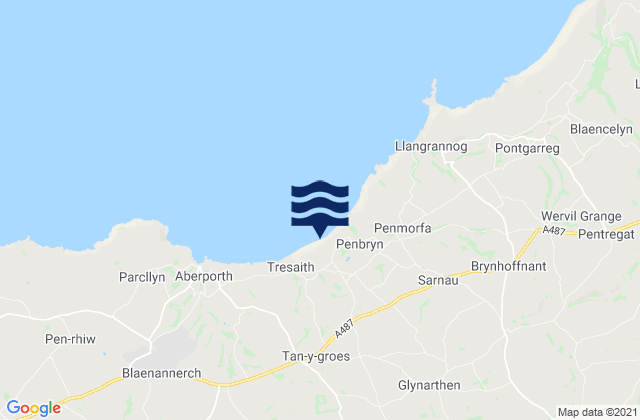 Mappa delle maree di Newcastle Emlyn, United Kingdom