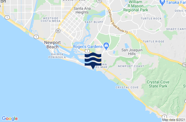 Mappa delle maree di Newport Bay Entrance (Corona Del Mar), United States