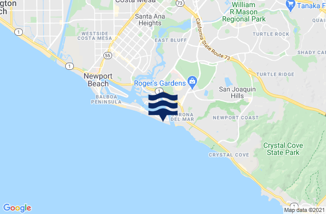 Mappa delle maree di Newport Bay Entrance Corona Del Mar, United States