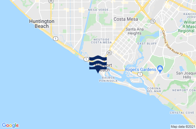 Mappa delle maree di Newport Beach Municipal Beach, United States