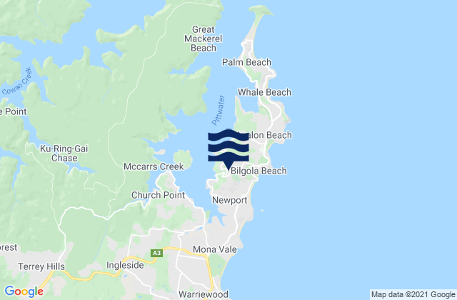 Mappa delle maree di Newport Beach, Australia