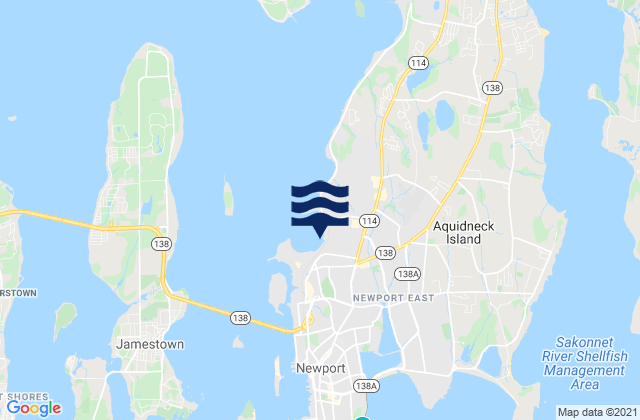 Mappa delle maree di Newport East, United States