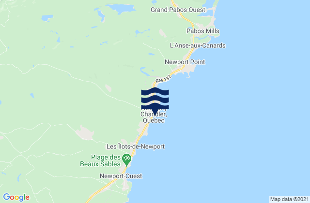 Mappa delle maree di Newport, Canada