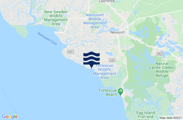 Mappa delle maree di Newport Landing (Nantuxent Creek), United States