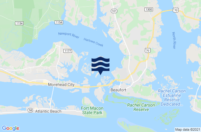 Mappa delle maree di Newport Marshes SE of, United States