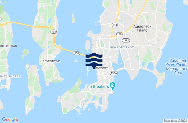 Mappa delle maree di Newport, United States