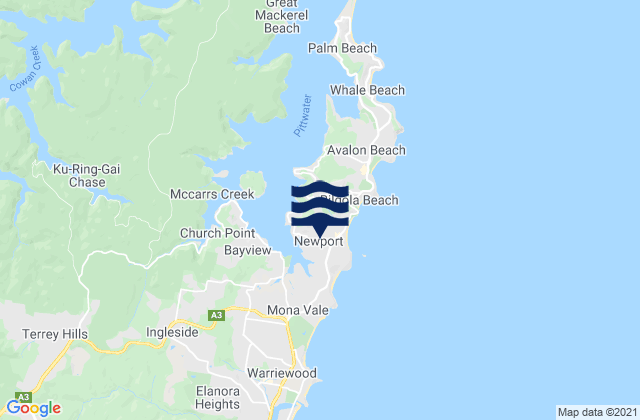 Mappa delle maree di Newport, Australia