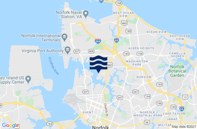 Mappa delle maree di Newport Point, United States