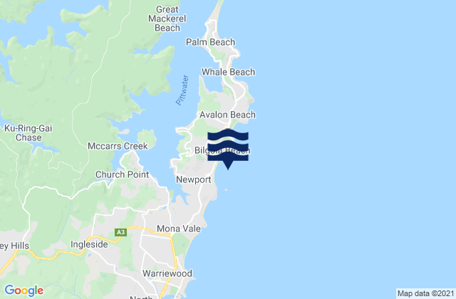 Mappa delle maree di Newport Reef, Australia
