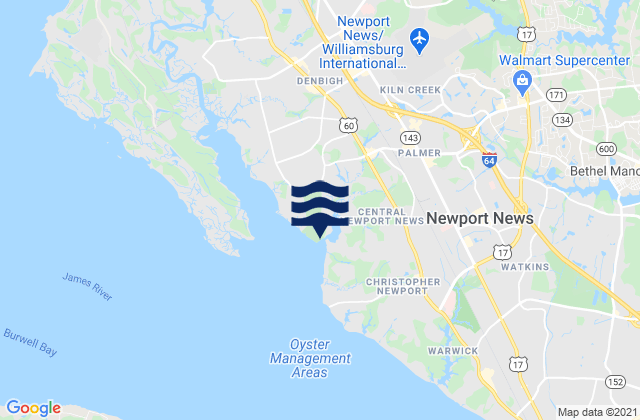 Mappa delle maree di Newport River (Yacht Club), United States