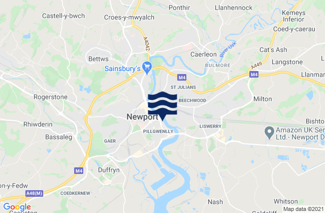 Mappa delle maree di Newport, United Kingdom
