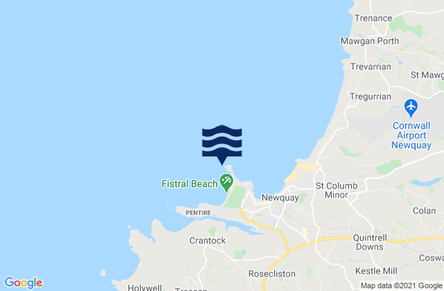 Mappa delle maree di Newquay - Cribbar, United Kingdom