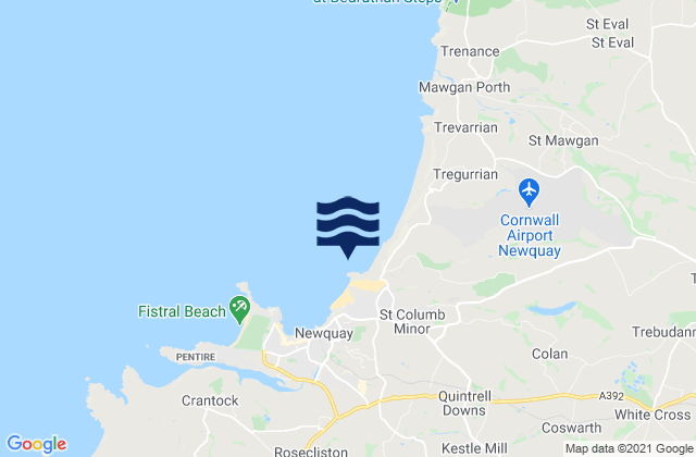 Mappa delle maree di Newquay - Porth, United Kingdom