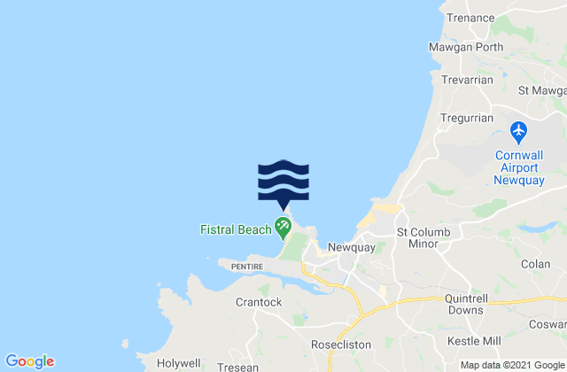 Mappa delle maree di Newquay- Little Fistral, United Kingdom