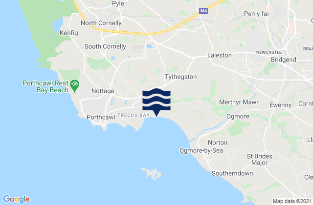 Mappa delle maree di Newton Bay (Black Rock) Beach, United Kingdom