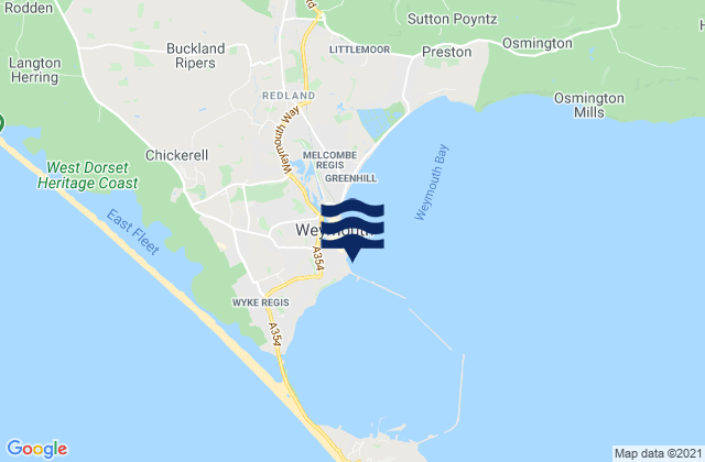 Mappa delle maree di Newtons Cove Beach, United Kingdom