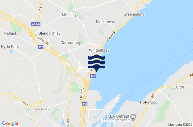 Mappa delle maree di Newtownabbey, United Kingdom