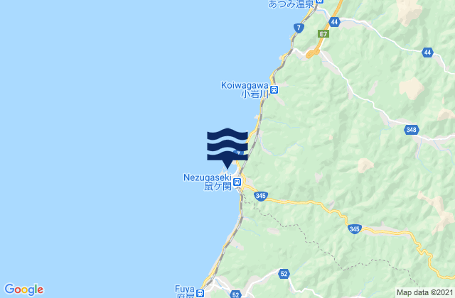 Mappa delle maree di Nezugaseki, Japan