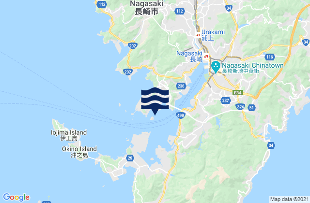 Mappa delle maree di Nezumi Sima, Japan