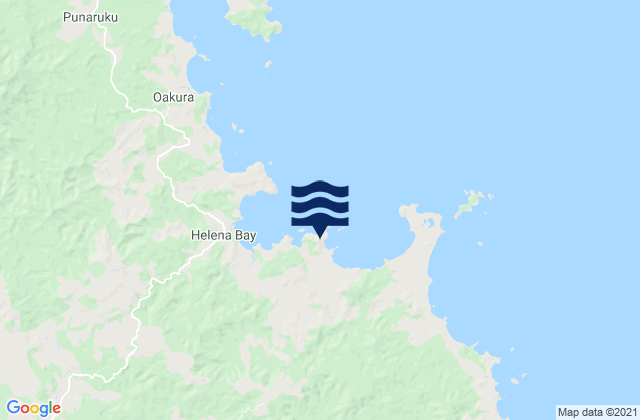 Mappa delle maree di Ngahau Bay, New Zealand