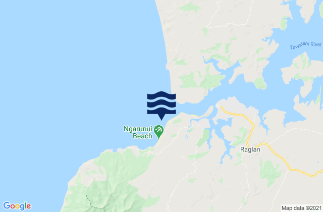 Mappa delle maree di Ngarunui Beach, New Zealand