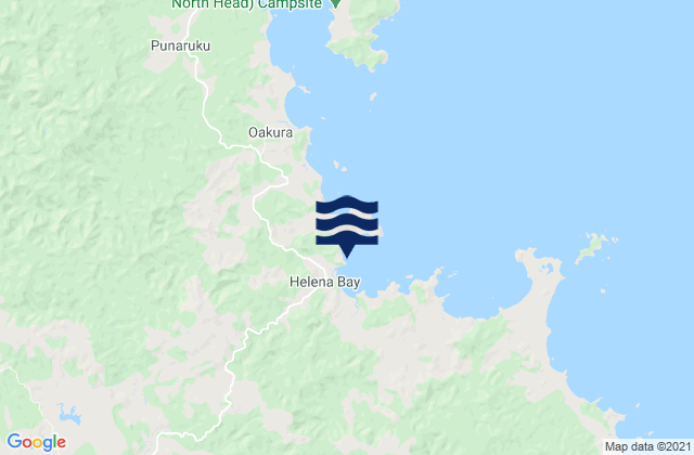 Mappa delle maree di Ngawai Bay, New Zealand