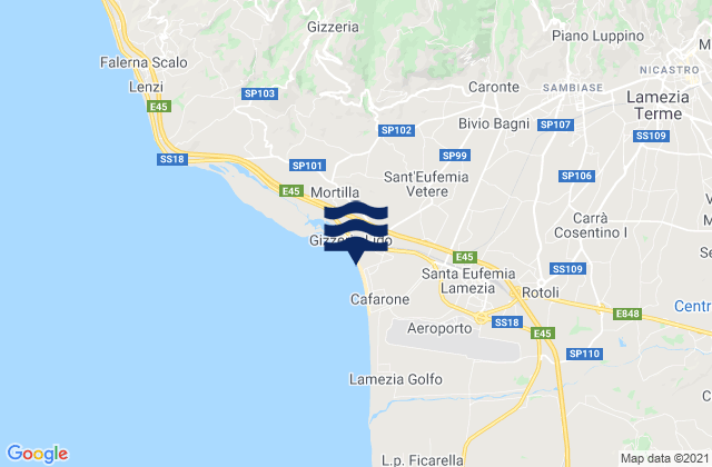 Mappa delle maree di Nicastro, Italy