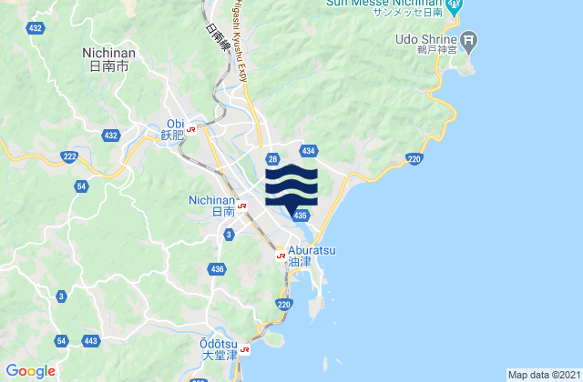 Mappa delle maree di Nichinan Shi, Japan