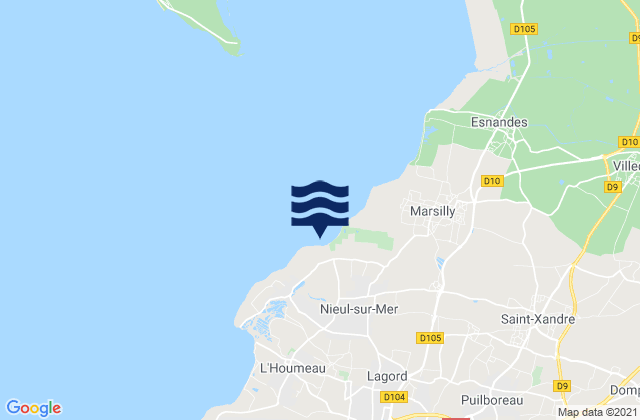 Mappa delle maree di Nieul-sur-Mer, France