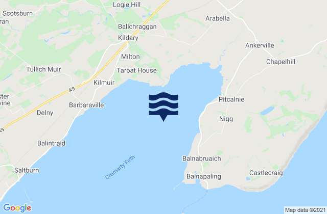 Mappa delle maree di Nigg Bay, United Kingdom