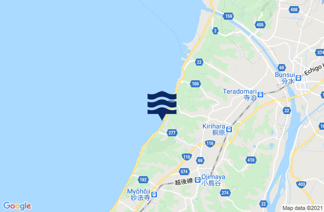 Mappa delle maree di Niigata-ken, Japan