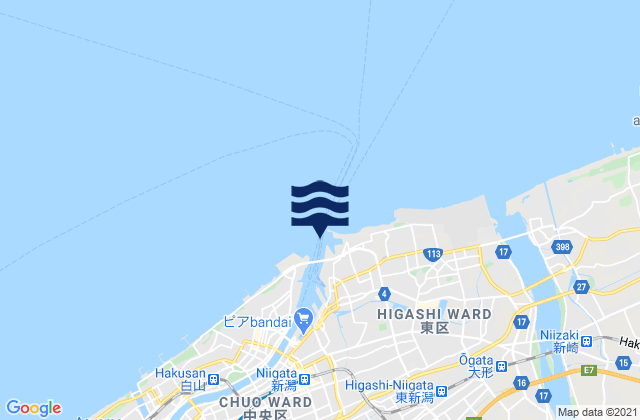 Mappa delle maree di Niigata Ko, Japan