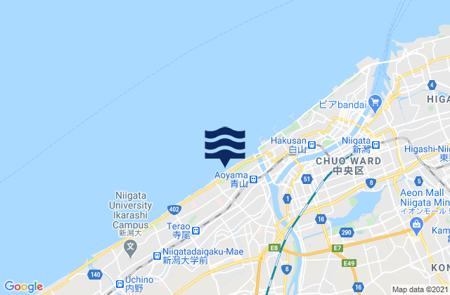 Mappa delle maree di Niigata Shi, Japan