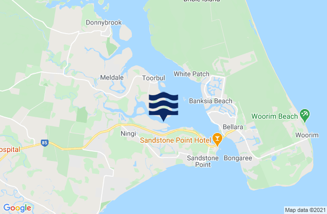 Mappa delle maree di Ningi Island, Australia