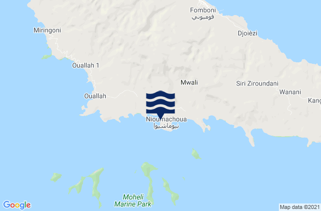 Mappa delle maree di Nioumachoua, Comoros