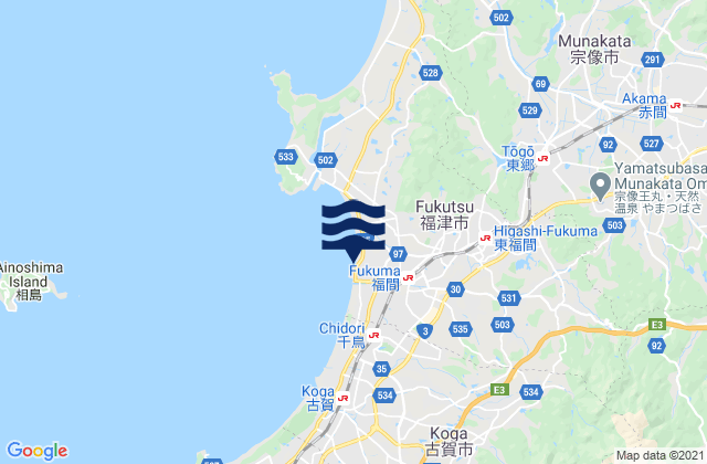 Mappa delle maree di Nishifukuma, Japan