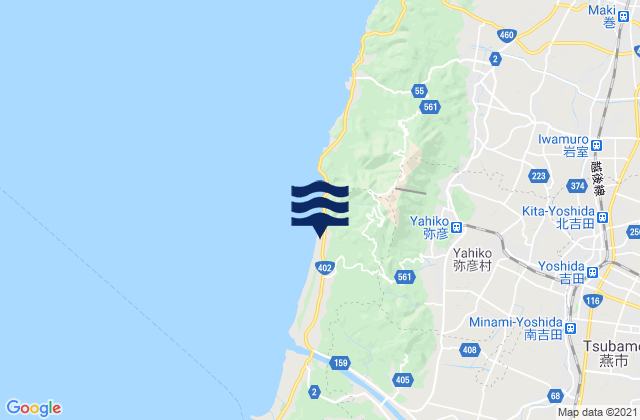 Mappa delle maree di Nishikanbara-gun, Japan