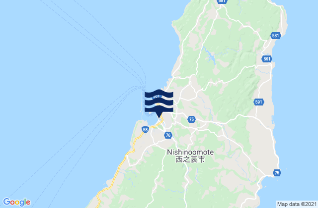 Mappa delle maree di Nishinoomote Shi, Japan