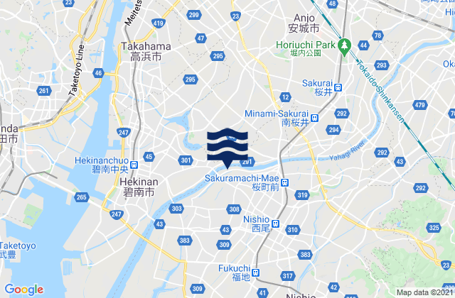 Mappa delle maree di Nishio-shi, Japan