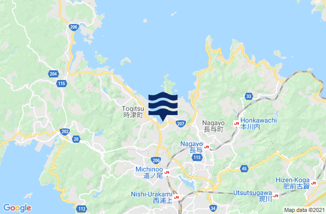 Mappa delle maree di Nishisonogi-gun, Japan