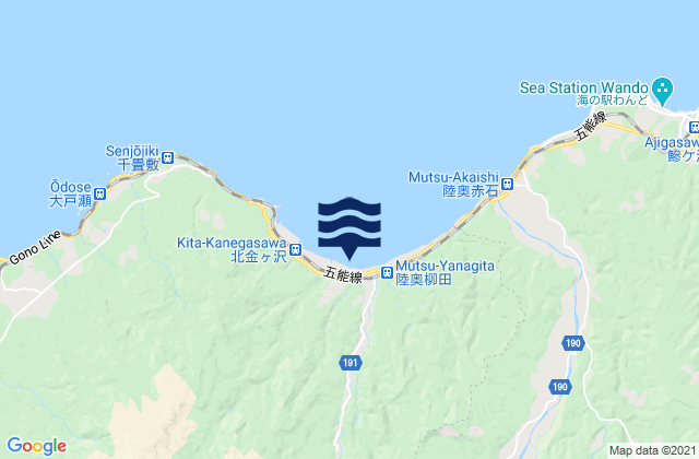 Mappa delle maree di Nishitsugaru-gun, Japan