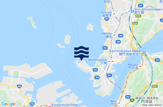 Mappa delle maree di Nishiyamacho, Japan