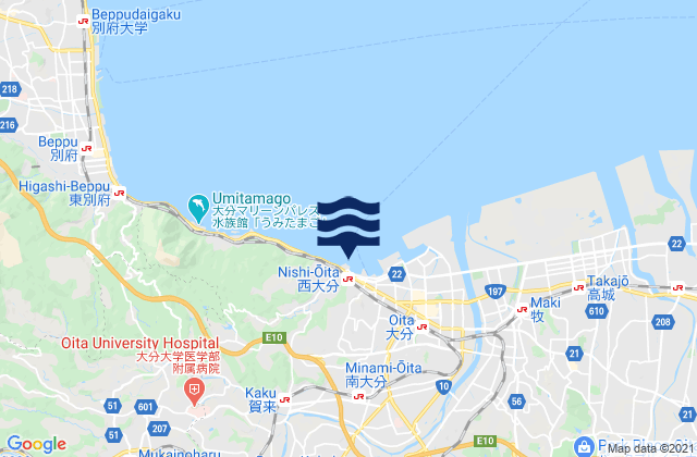 Mappa delle maree di Nisi-Oita, Japan