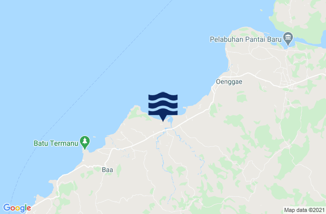 Mappa delle maree di Nitanggoeng, Indonesia