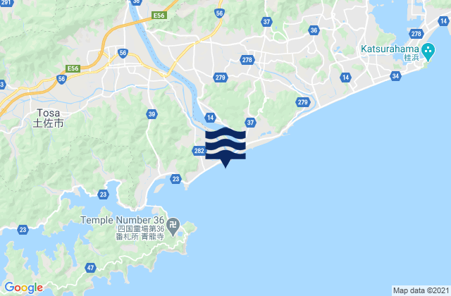 Mappa delle maree di Niyodo, Japan