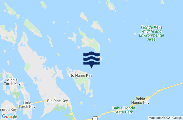 Mappa delle maree di No Name Key northeast of, United States